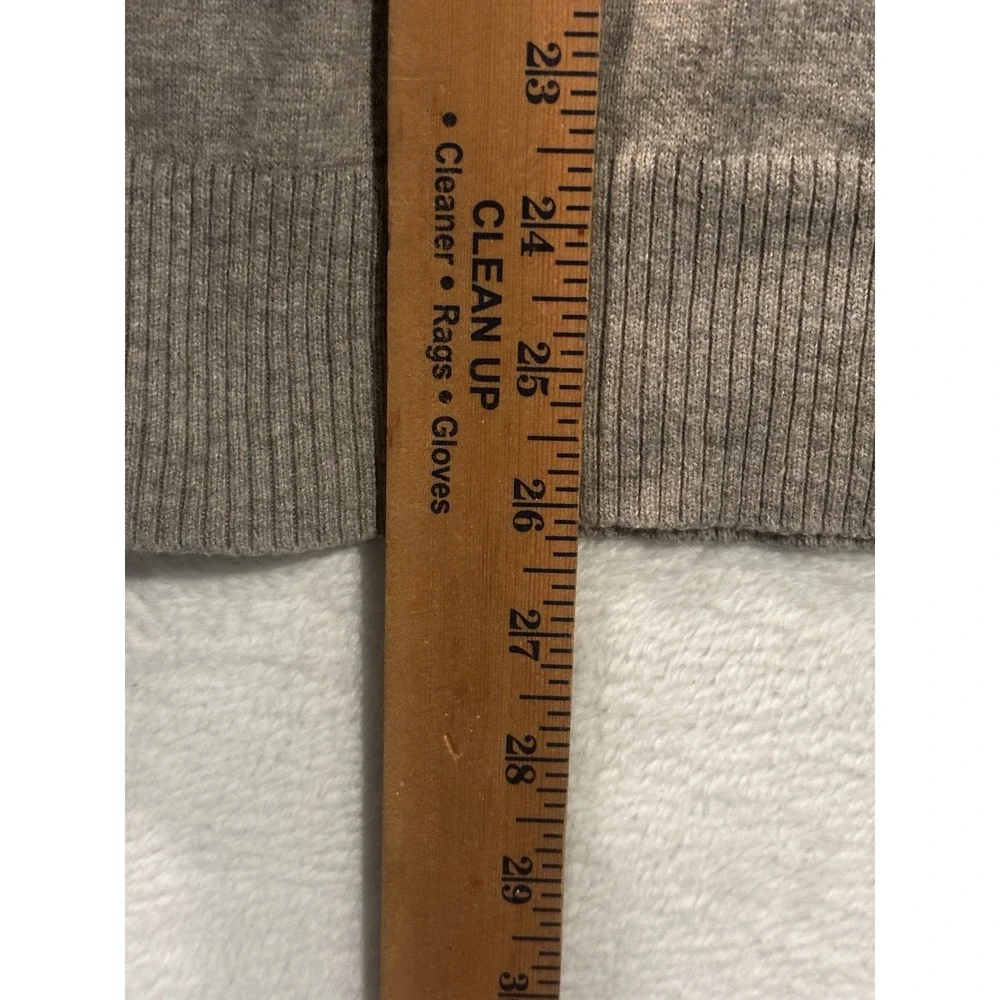 J Crew Harbor Cotton Men's 1/4 Zip Pullover Sweater Gray‎ Size Large L